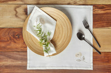 Σετ 13τμχ Τραπεζομάντηλο & Πετσέτες φαγητού Αιγαίον με Κέντημα 180X270 Gerbera